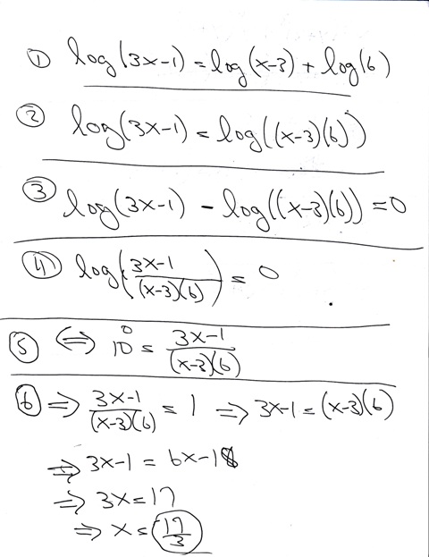 1)=log(x on sides x equation  algebra logarithmic this worksheet 3) do log(3x solve 1.) How i log6 both