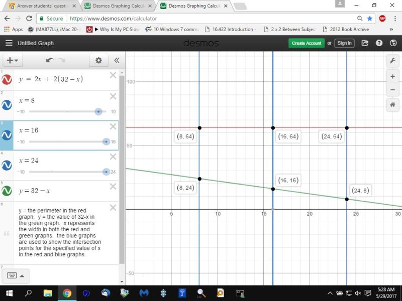 SOLUTION: The perimeter of a rectangle is 64m, what are three possible A Rectangle Has A Perimeter Of 64